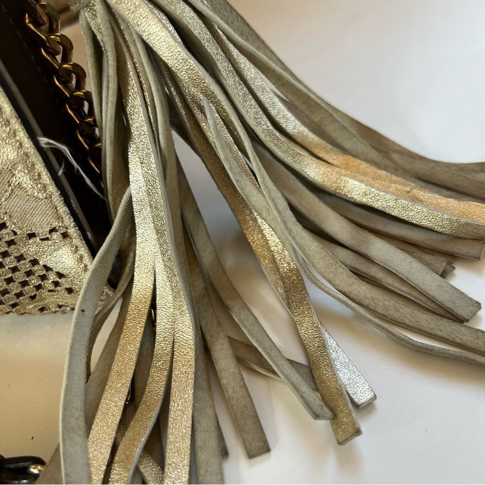 Vittoria Napoli Italian Leather Rose Gold Wedding Party Crossbody Clutch Purse - Picture 11 of 16